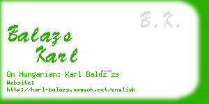 balazs karl business card